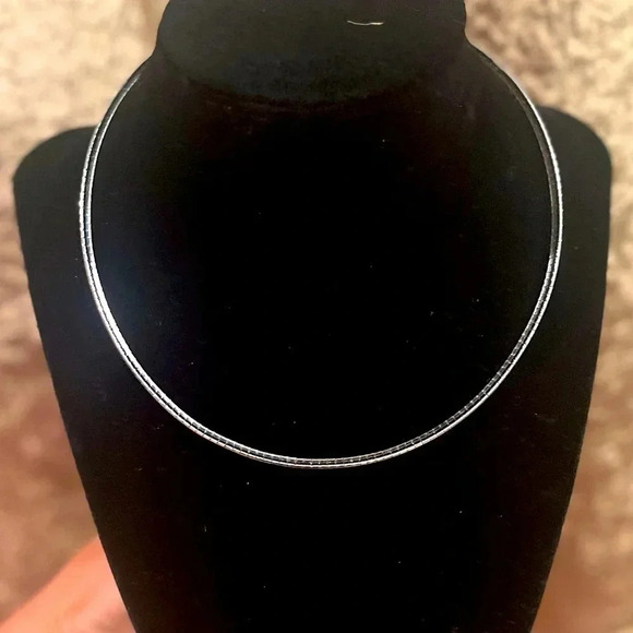 925 Sterling silver rhodium plated omega 16" .  14.07 g of silver! - Picture 9 of 16